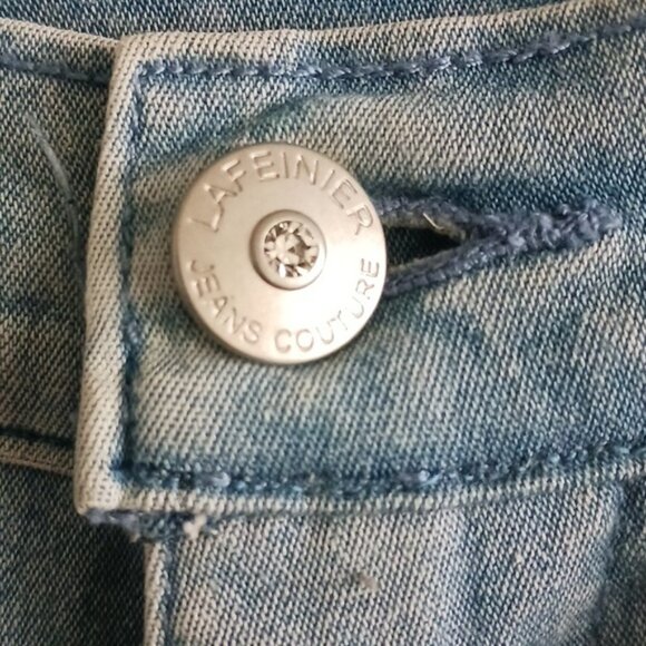 LAFEI- NIER Woman's Jeans Light Blue W Swarovski Crystals - Picture 6 of 16